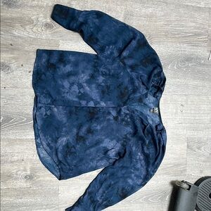 Navy Blue Tie-Dye Blouse